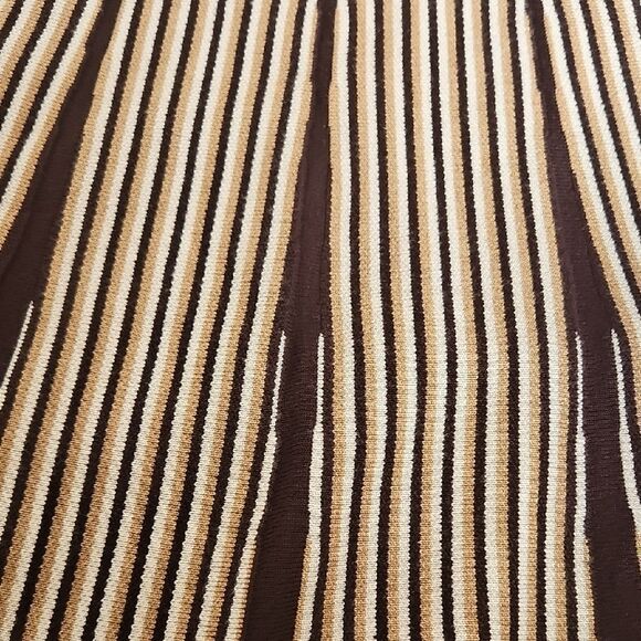 Tan and Brown Pleated Midi A-Line Skirt - Picture 11 of 16